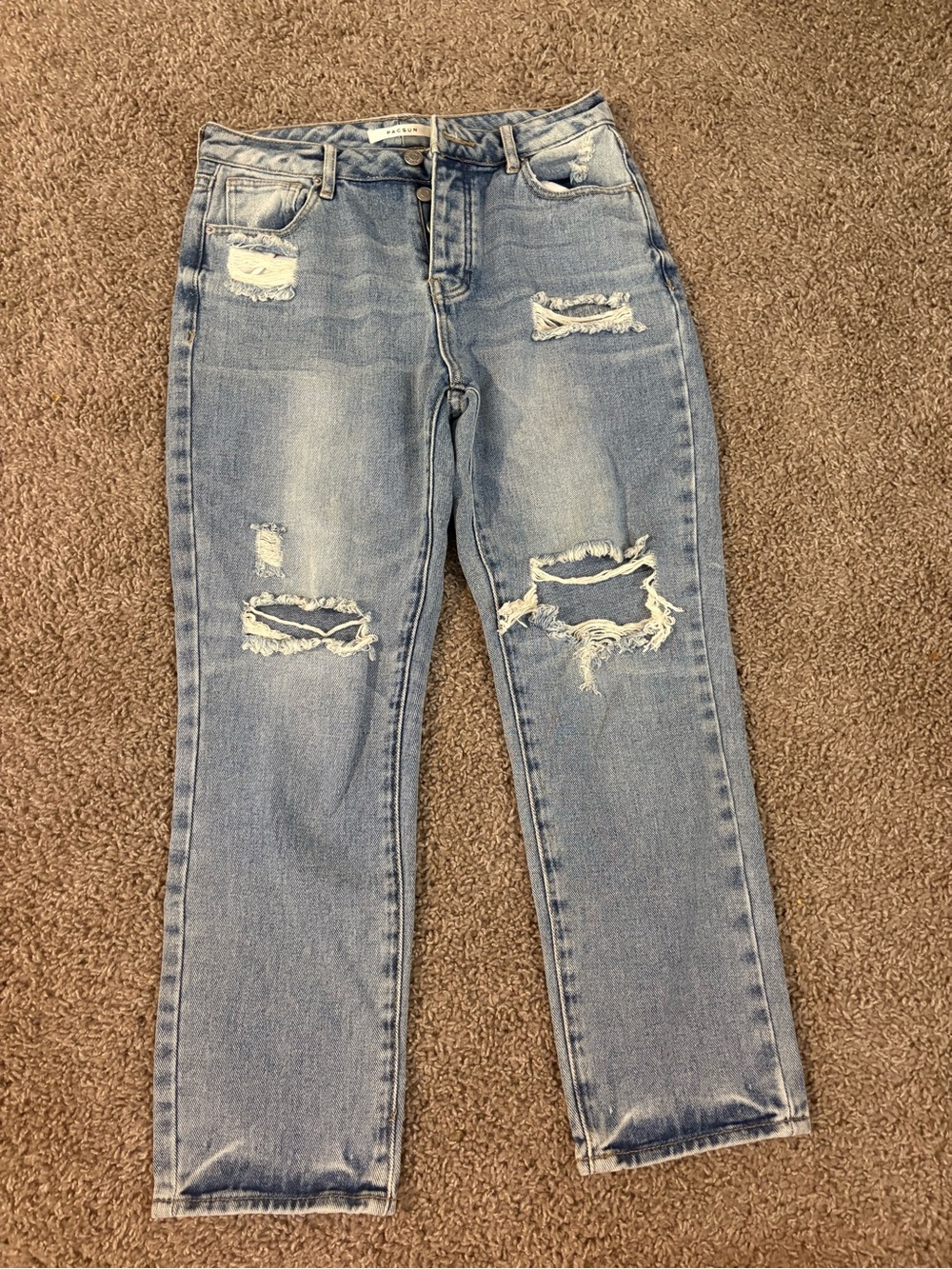 PacSun Light Blue Distressed Mom Jeans